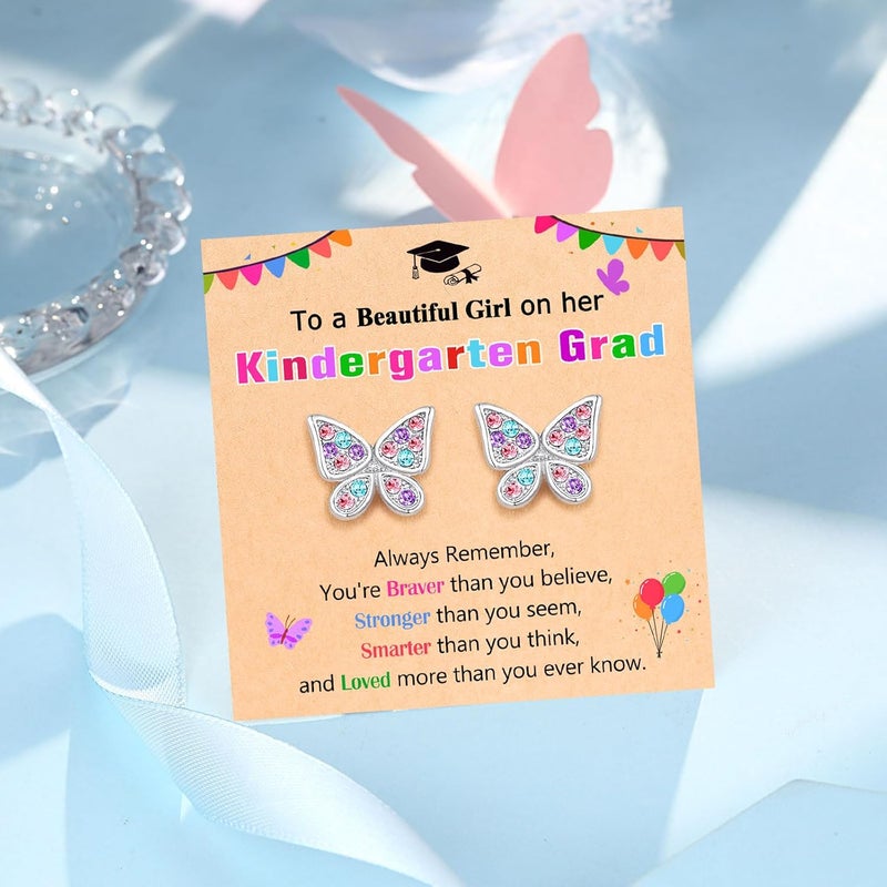 UPROMI Hypoallergenic Butterfly Earrings for Daughter/Granddaughter/Niece, Valentines Christmas Birthday Gifts for Girls - Image 5